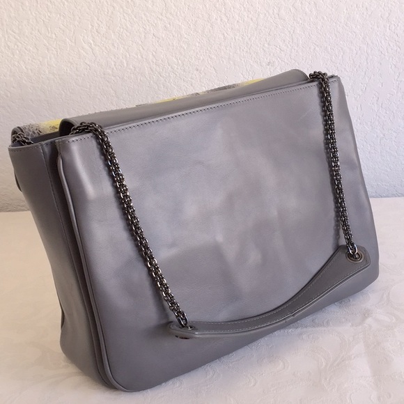 Baraboux leather and python chain strap bag - Picture 3 of 8